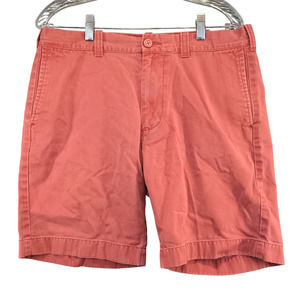 J. Crew Men's Chino Shorts Red Size 33 Slash Pockets 100% Cotton